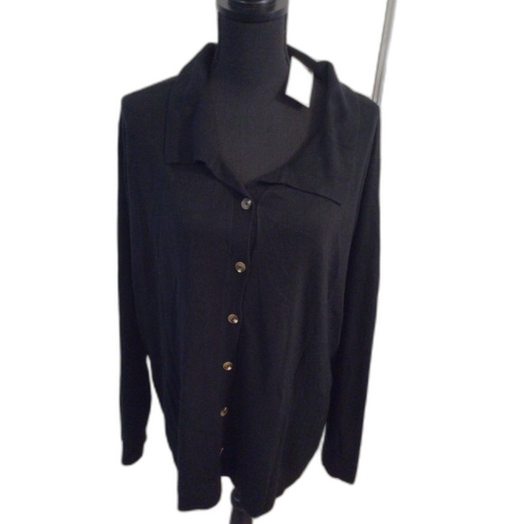 New NWT Plus Size 3X Soft Karen Scott Black Cardigan Sweater - Picture 1 of 4